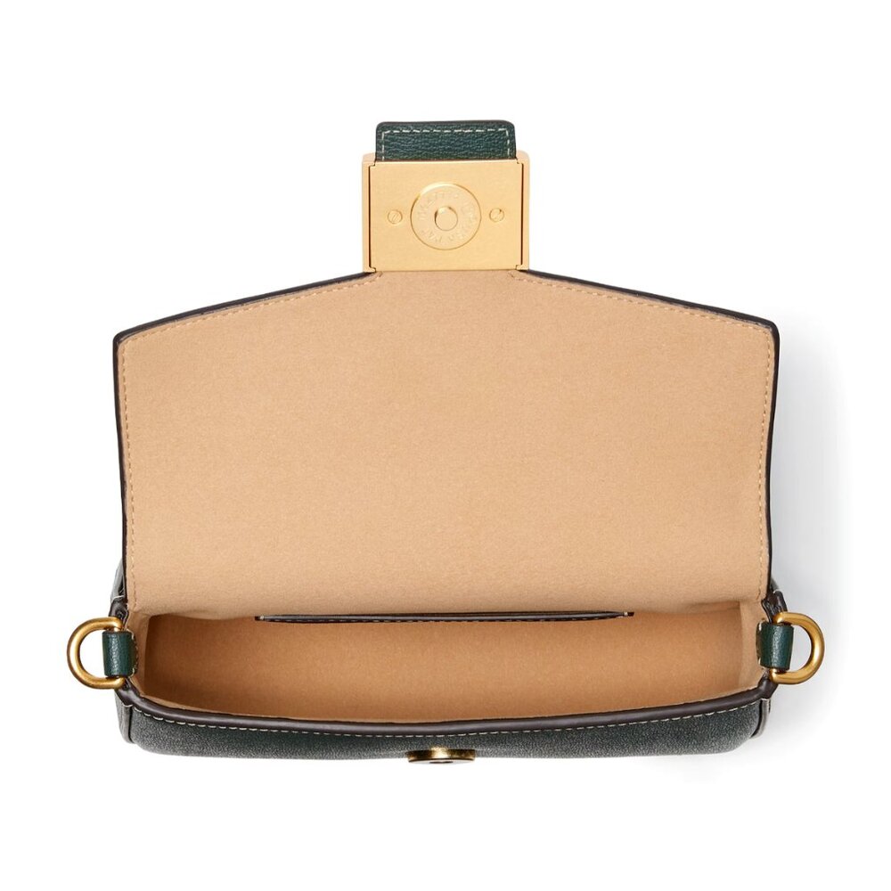 New Kate Spade Katy Textured Leather Flap Small Crossbody Rock Garden Green - Picture 3 of 6